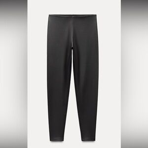 Waxed Mid-Rise Leggings